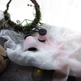 10yd Frayed Silk Chiffon Ribbon Hand Dyed & Hand Torn